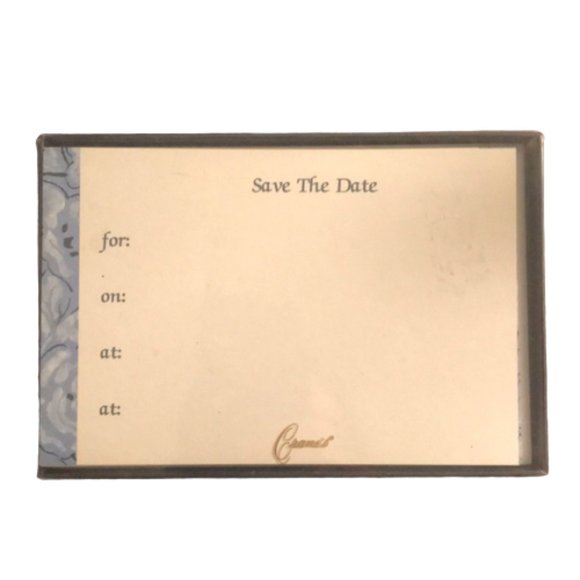 Blue Tapestry Save the Date cards - Picture 1 of 2